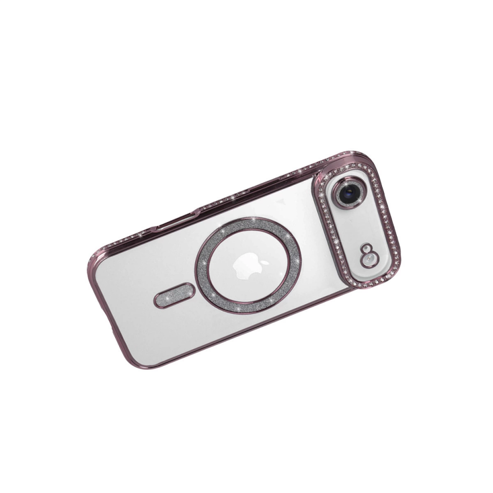 İphone 17 Air Joke Simli Magneticsafe Kılıf - Pembe