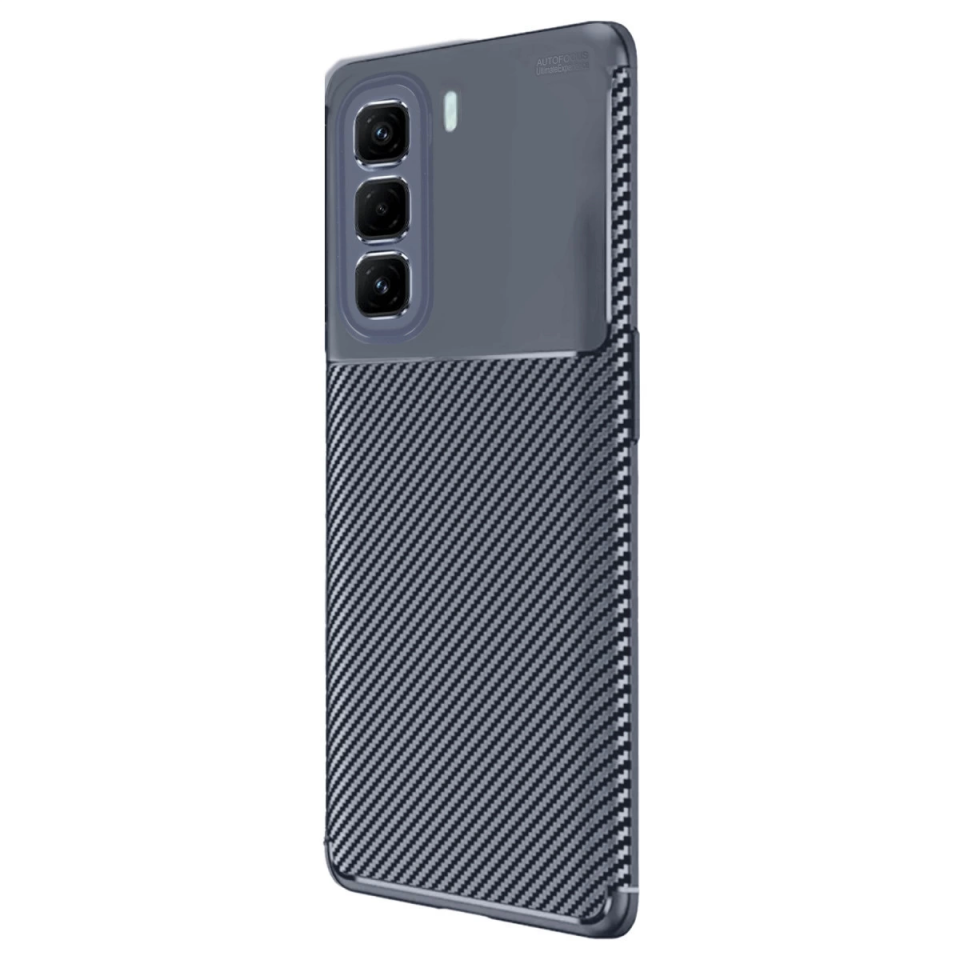 İnfinix Hot 50 4g Kılıf Auto Focus Karbon Kapak - Lacivert