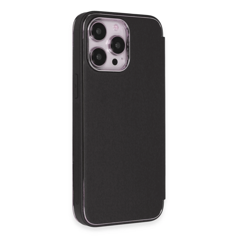 İphone 13 Pro Max Kılıf Dolpin Kapaklı - Siyah