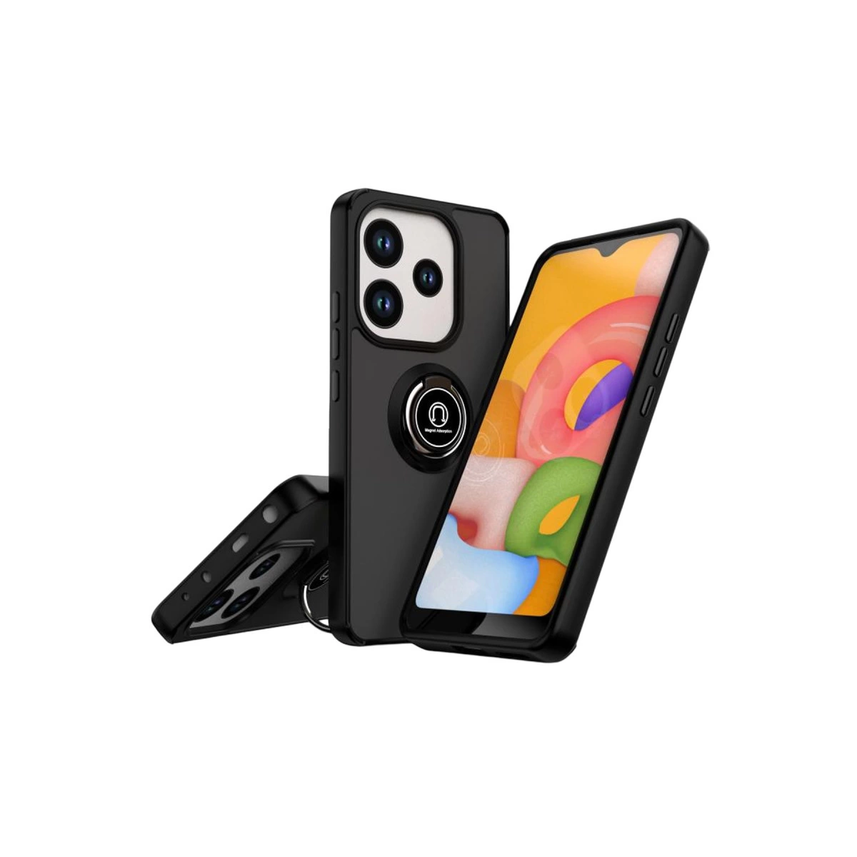 Xiaomi Redmi Note 14 4g Montreal Yüzüklü Silikon Kapak - Siyah