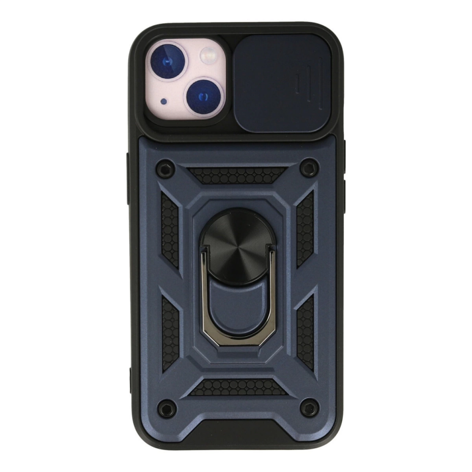 İphone 13 Kılıf Pars Lens Yüzüklü Silikon - Lacivert