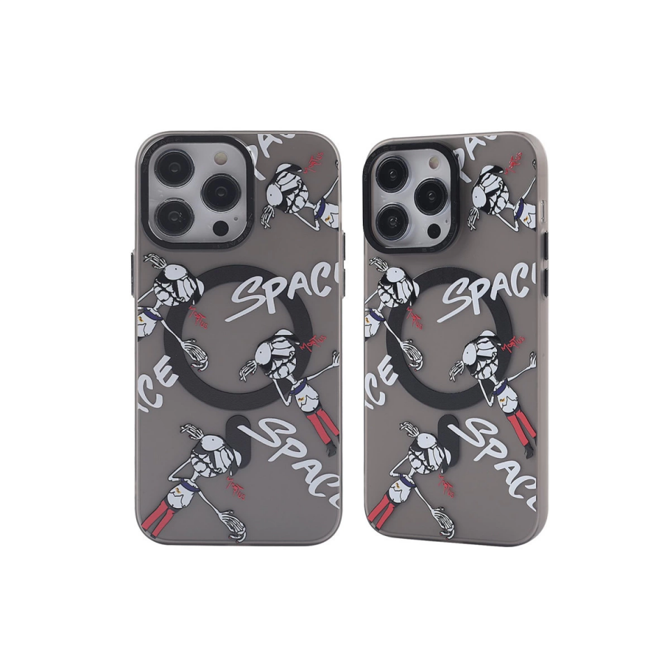 İphone 12 Pro Max Kılıf Apollo Magneticsafe Desenli Kapak - Apollo Siyah - 3