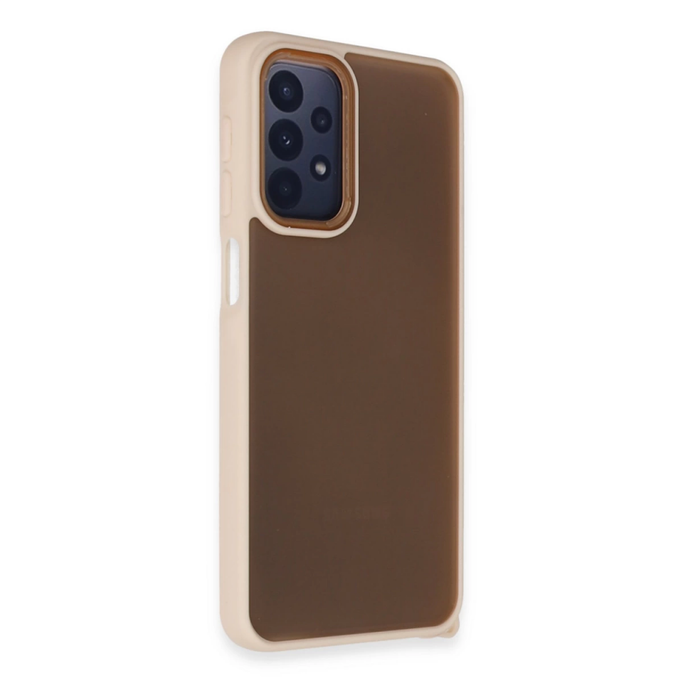 Samsung Galaxy A23 4g Kılıf Elegant Kapak - Pudra