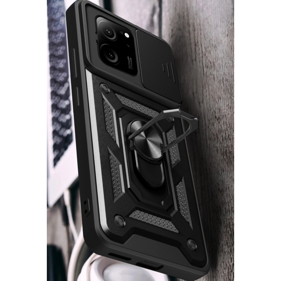 Xiaomi Mi 13t Pro Kılıf Pars Lens Yüzüklü Silikon - Yeşil