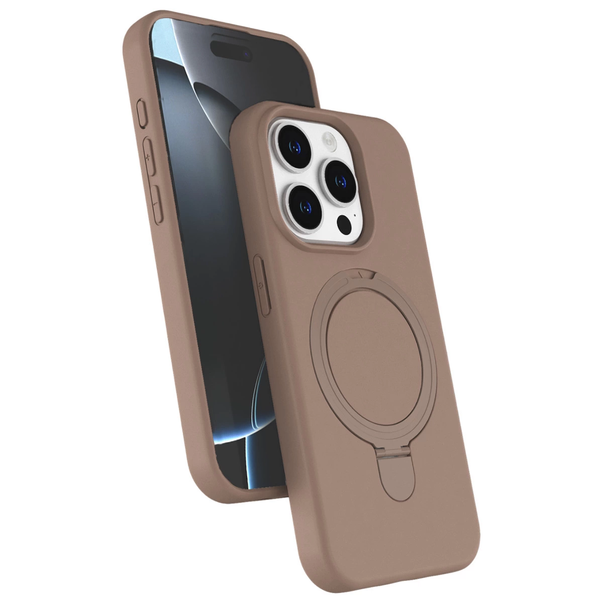 İphone 14 Pro Max Regal Magsafe Standlı Kapak - Çöl Titanyum