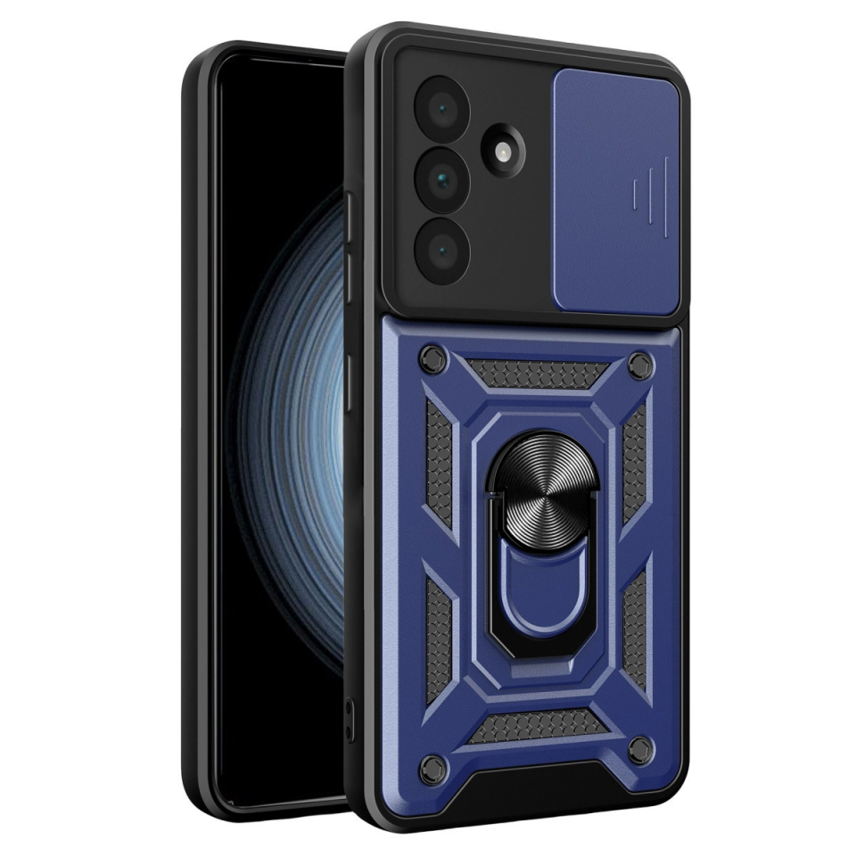 Samsung Galaxy A37 5g Pars Lens Yüzüklü Silikon - Lacivert