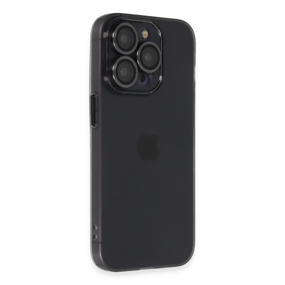 İphone 13 Pro Max Kılıf Luko Lens Silikon - Siyah