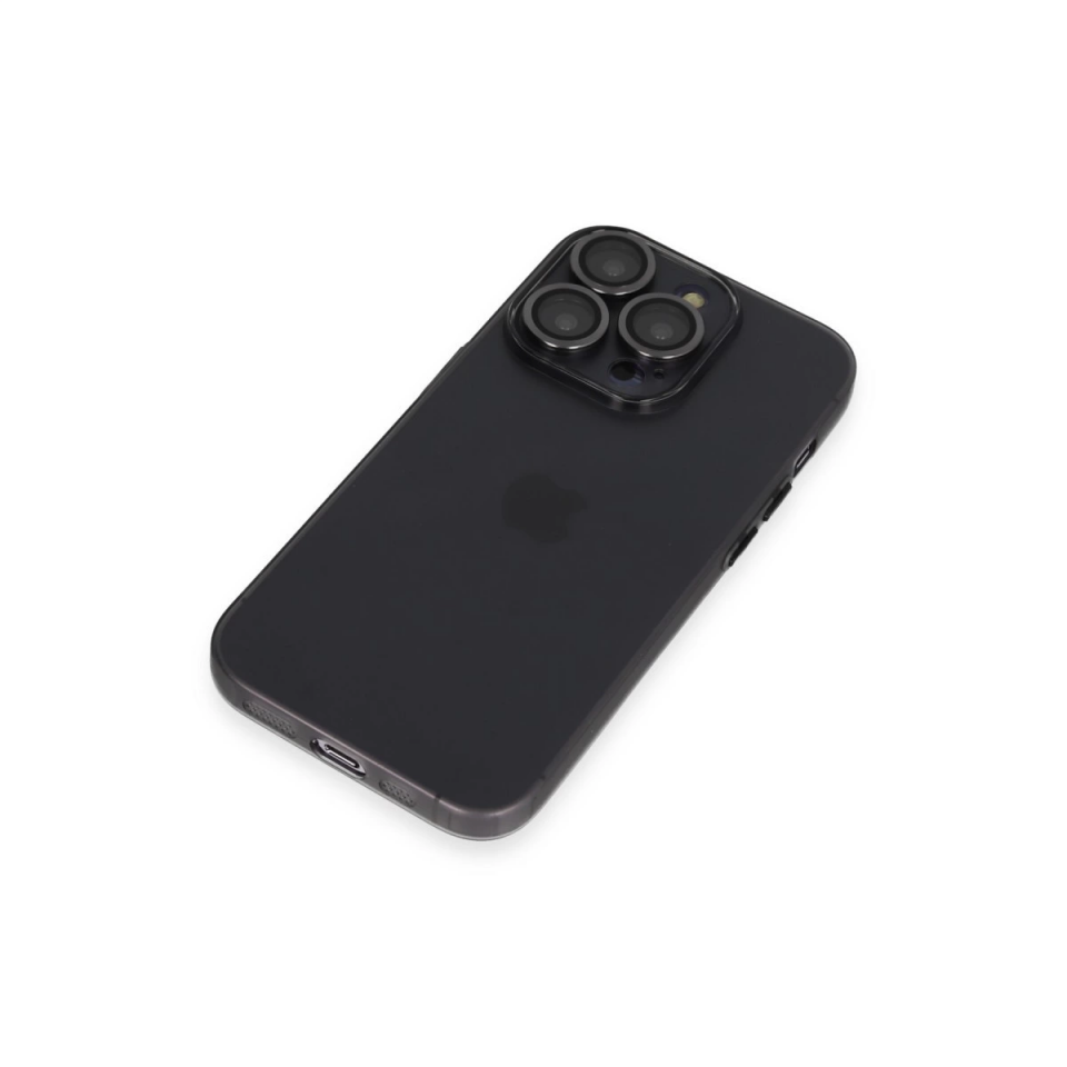 İphone 13 Pro Max Kılıf Luko Lens Silikon - Siyah