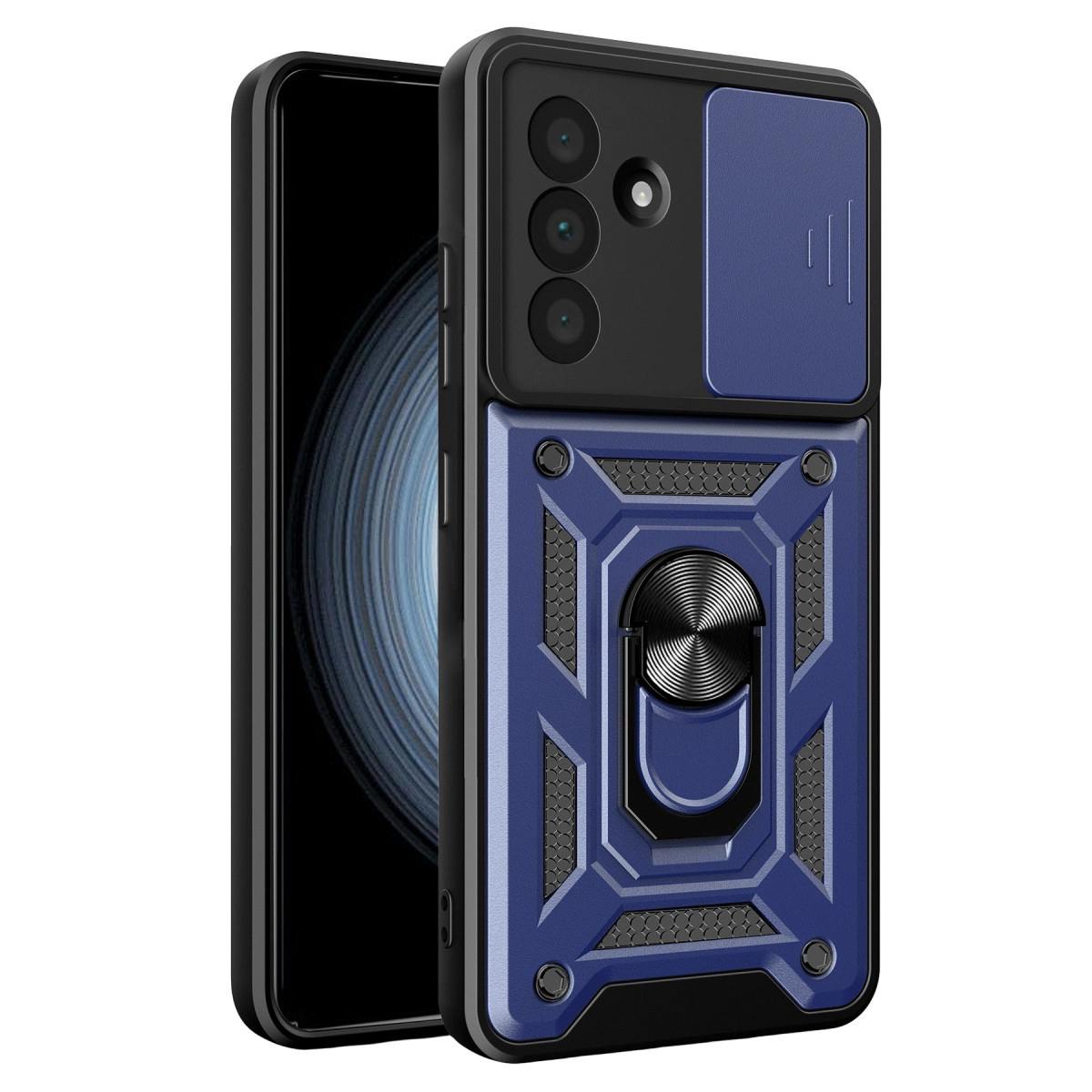 Samsung Galaxy A57 5g Pars Lens Yüzüklü Silikon - Lacivert