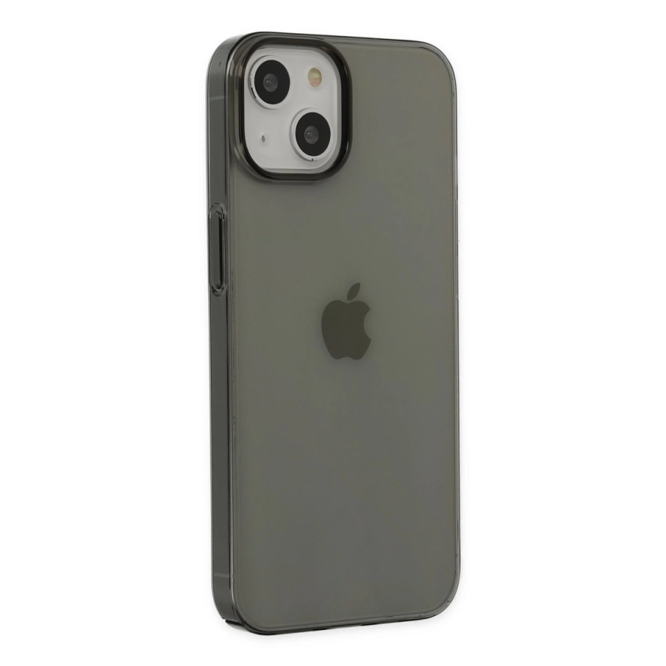 İphone 14 Plus Kılıf Pc Sert Şeffaf Kapak - Siyah