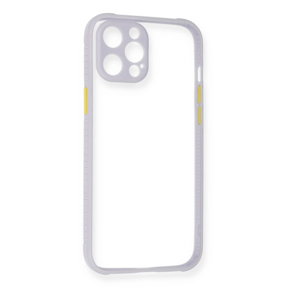 İphone 12 Kılıf Miami Şeffaf Silikon - Lila
