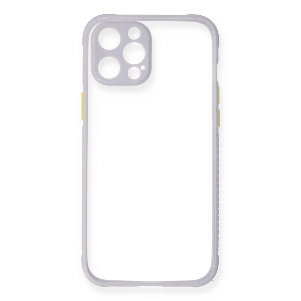 İphone 12 Kılıf Miami Şeffaf Silikon - Lila