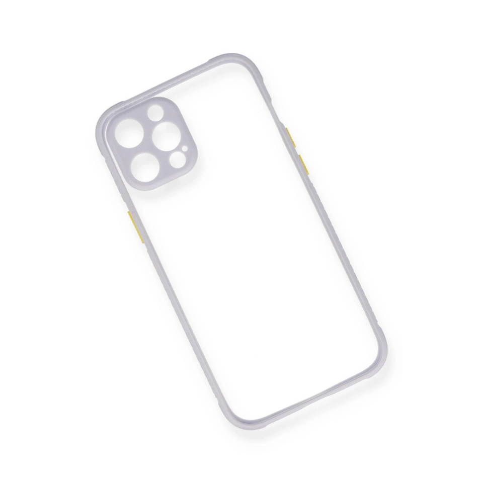 İphone 12 Kılıf Miami Şeffaf Silikon - Lila