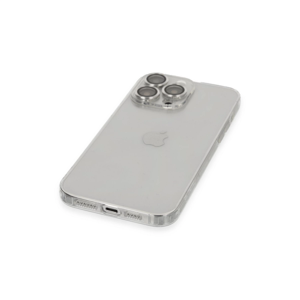 İphone 13 Pro Max Kılıf Luko Lens Silikon - Gümüş