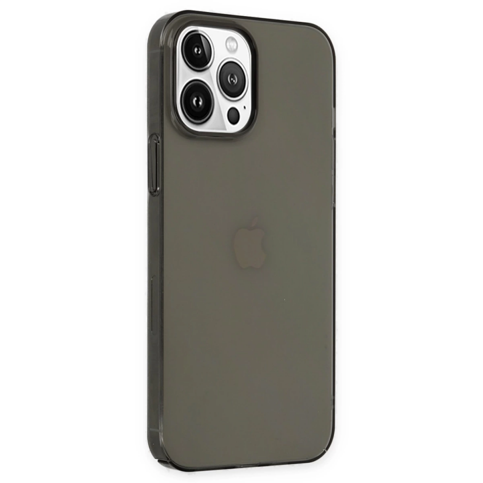 İphone 14 Pro Kılıf Pc Sert Şeffaf Kapak - Siyah