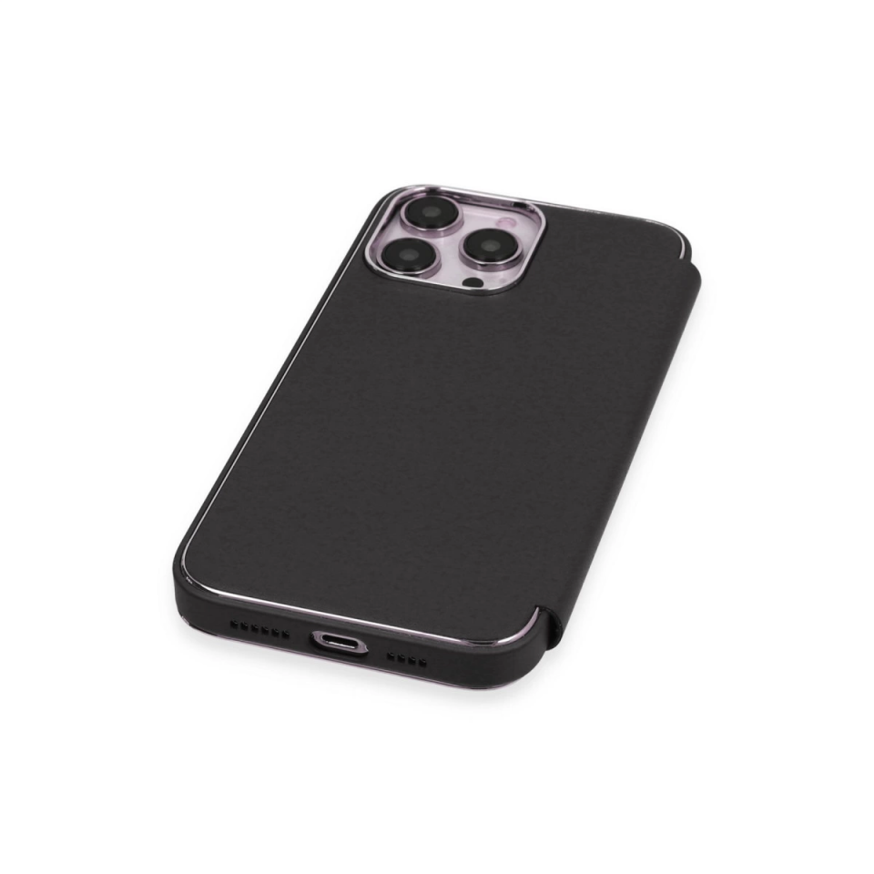 İphone 13 Pro Kılıf Dolpin Kapaklı - Siyah