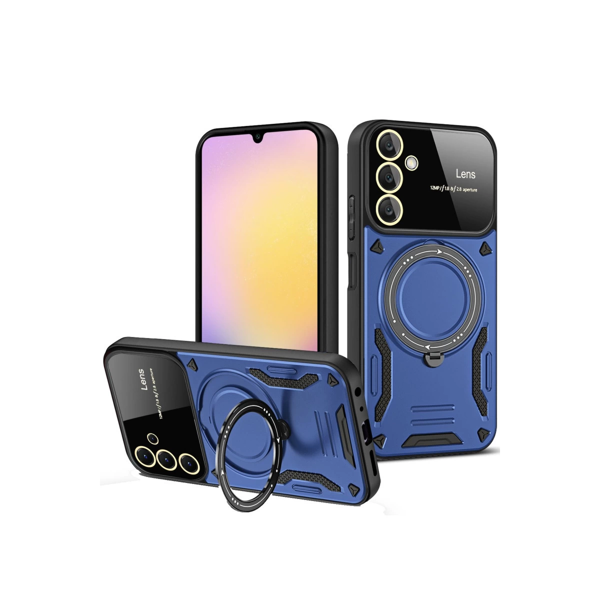 Samsung Galaxy A15 4g Kılıf Joy Lens Standlı Kapak - Lacivert