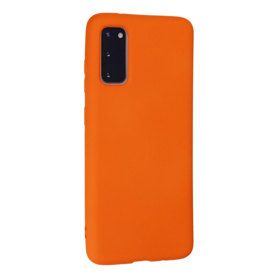 Samsung Galaxy S20 Kılıf Nano İçi Kadife Silikon - Turuncu