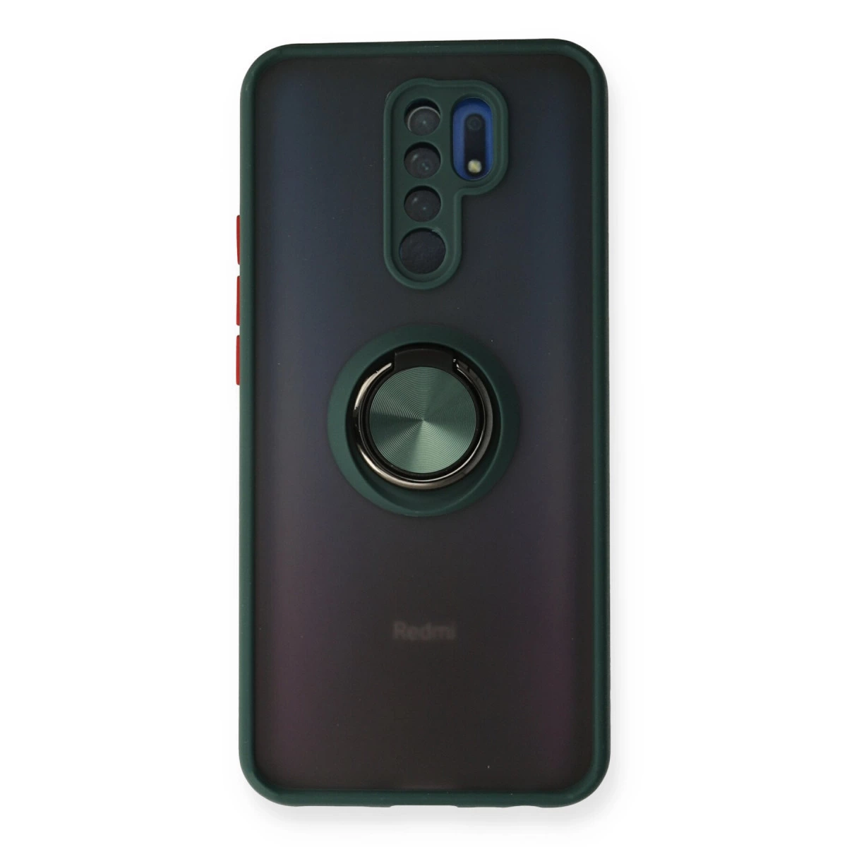 Xiaomi Redmi 9 Kılıf Montreal Yüzüklü Silikon Kapak - Yeşil