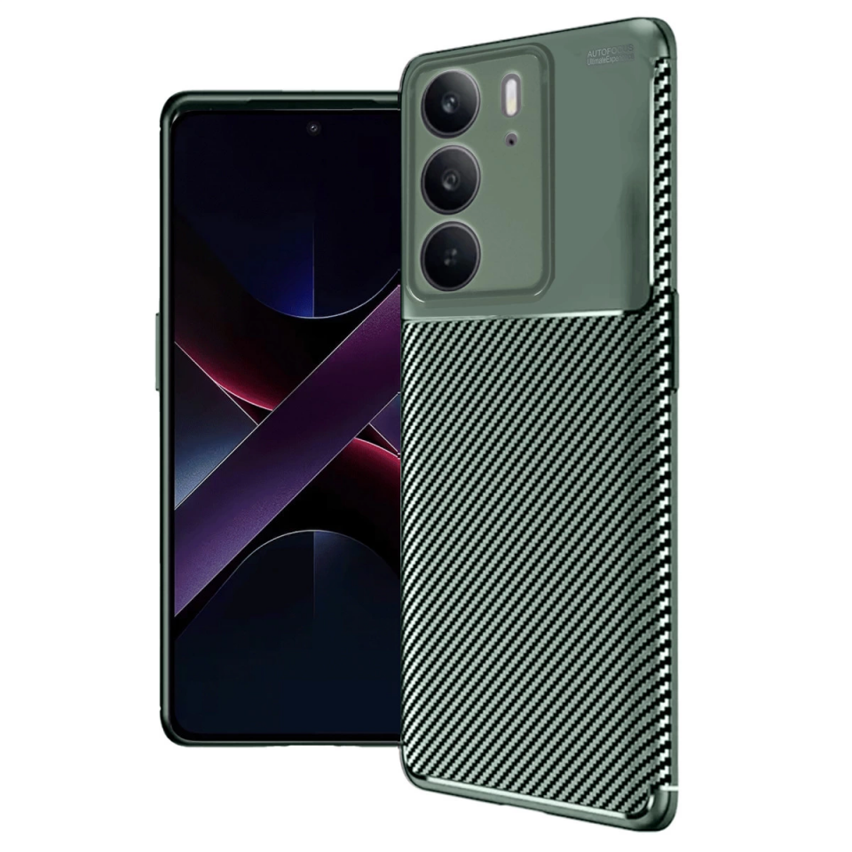 Realme C75 4g Auto Focus Karbon Kapak - Koyu Yeşil