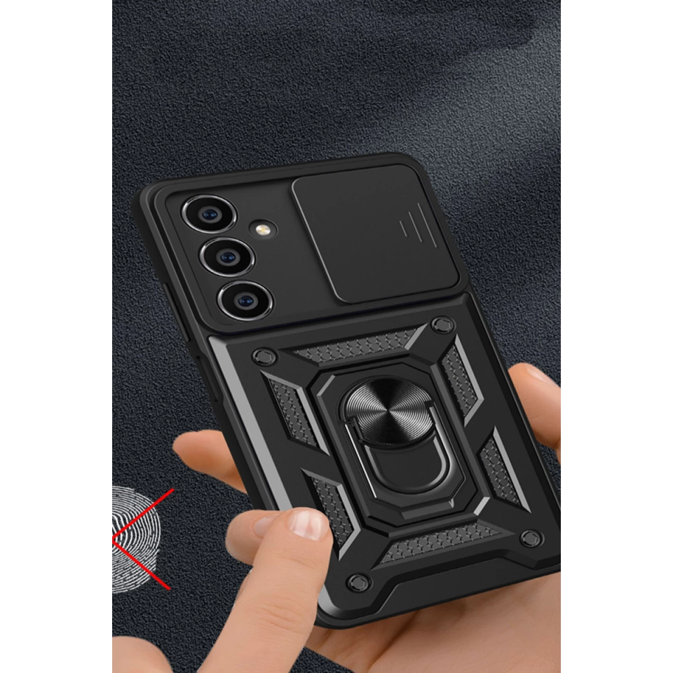 Samsung Galaxy A05s Kılıf Pars Lens Yüzüklü Silikon - Gümüş