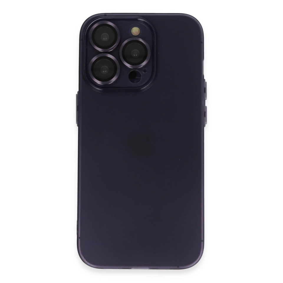 İphone 14 Pro Max Kılıf Luko Lens Silikon - Derin Mor