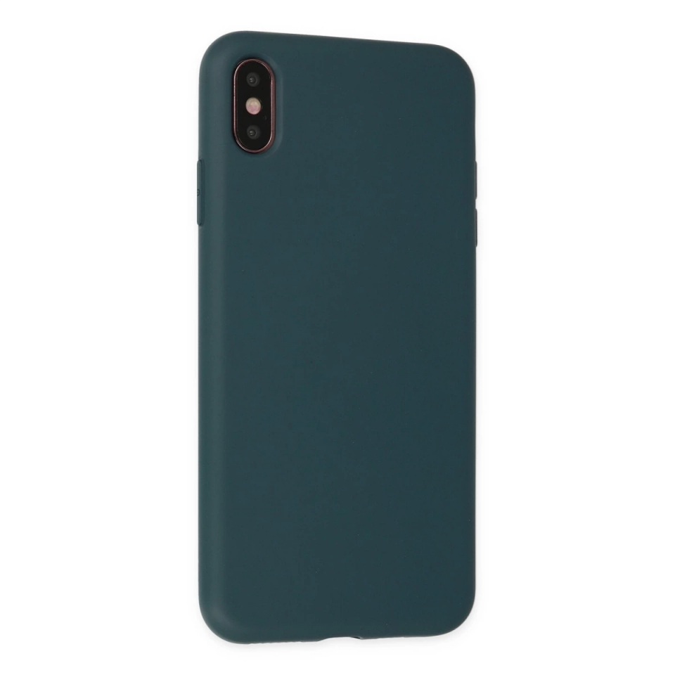 İphone Xs Max Kılıf Nano İçi Kadife Silikon - Koyu Yeşil