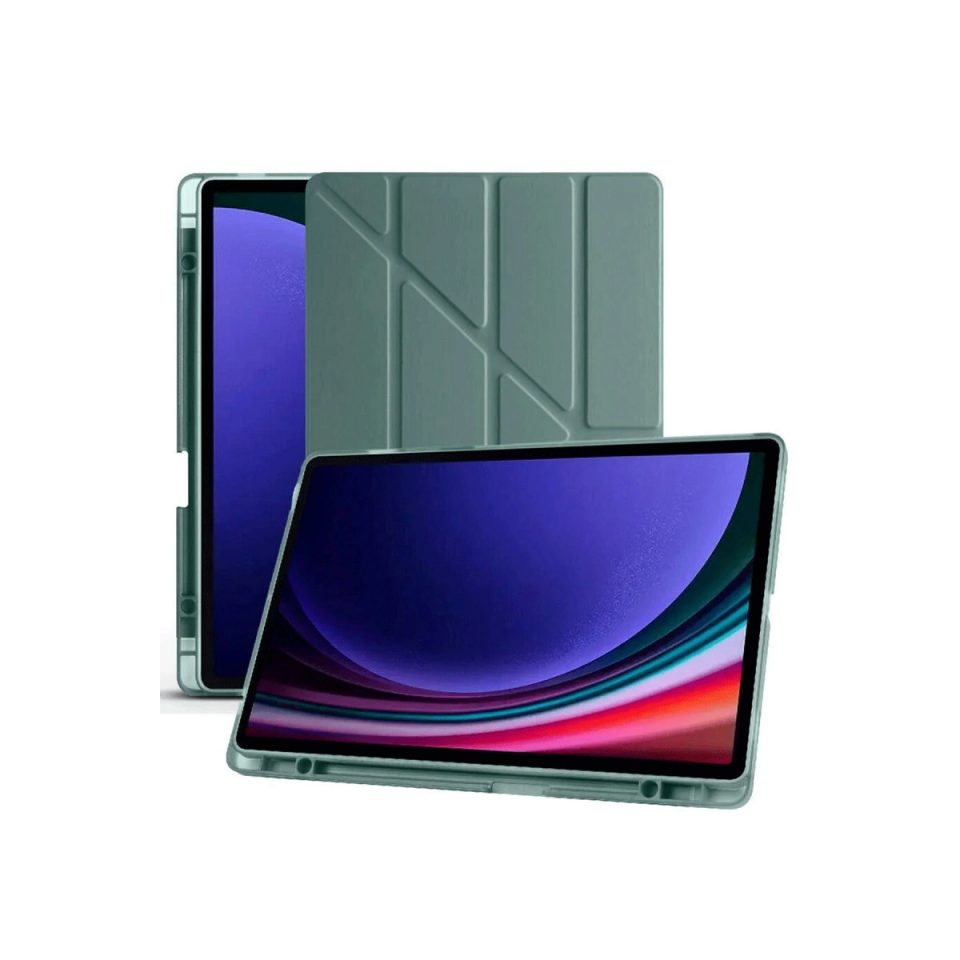 Samsung Galaxy X510 Tab S9 Fe 11 Kılıf Kalemlikli Mars Tablet Kılıfı - Koyu Yeşil