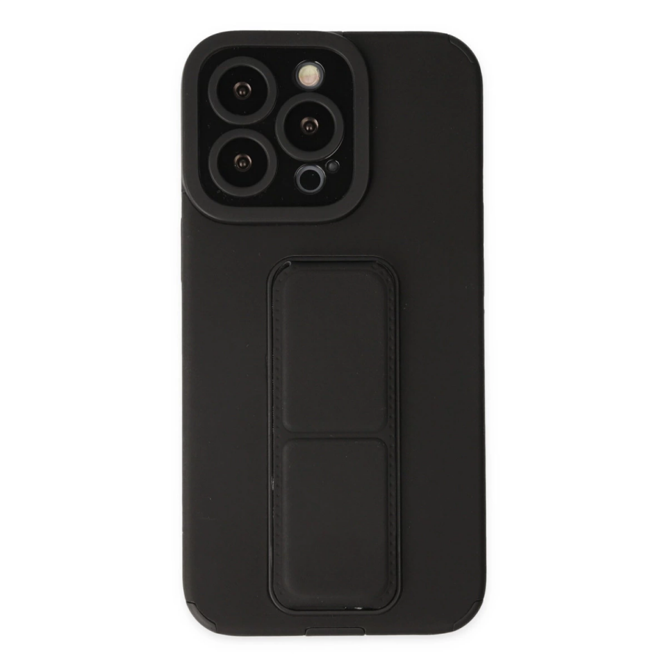 İphone 14 Pro Kılıf Mega Standlı Silikon - Siyah