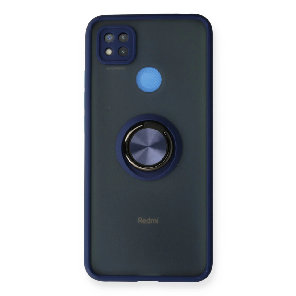 Xiaomi Redmi 9c Kılıf Montreal Yüzüklü Silikon Kapak - Lacivert