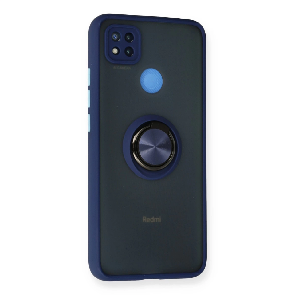 Xiaomi Redmi 9c Kılıf Montreal Yüzüklü Silikon Kapak - Lacivert