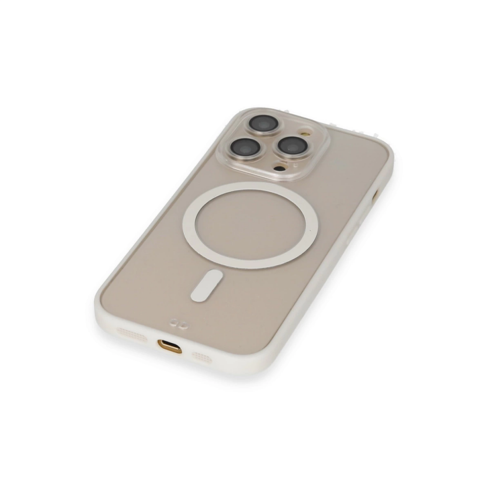İphone 14 Pro Kılıf Grand Magneticsafe Kapak - Beyaz