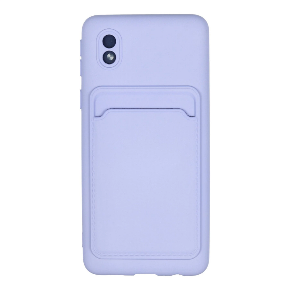 Samsung Galaxy A01 Core Kılıf Kelvin Kartvizitli Silikon - Lila