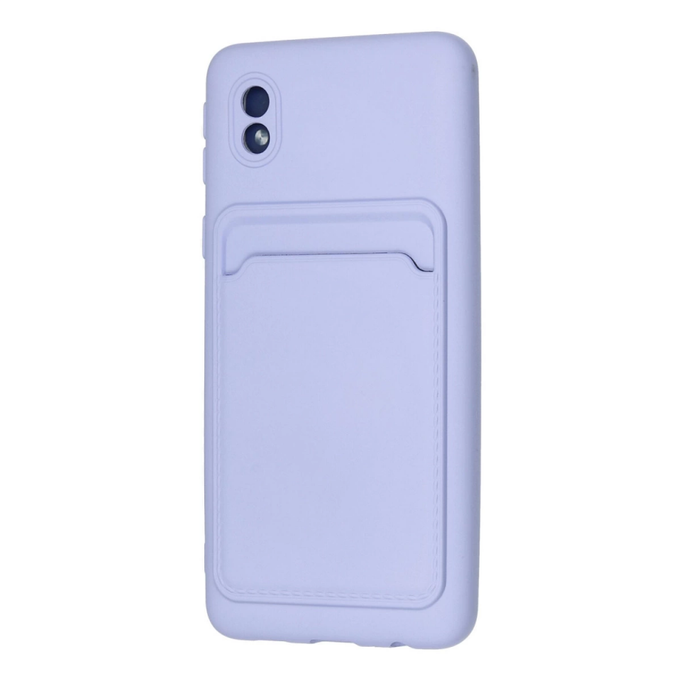 Samsung Galaxy A01 Core Kılıf Kelvin Kartvizitli Silikon - Lila