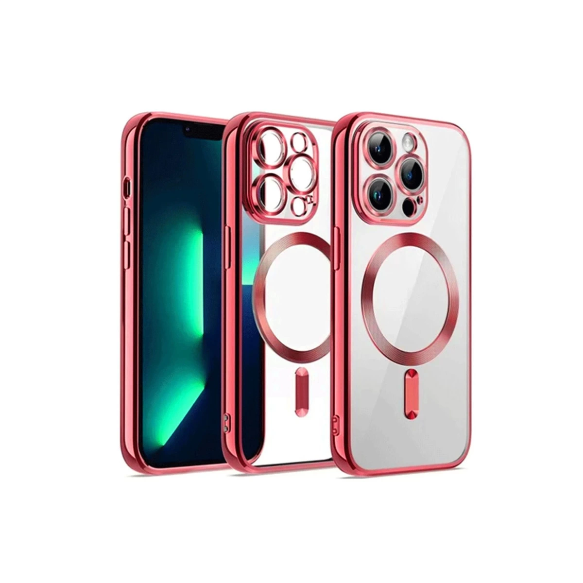 İphone 13 Pro Max Kılıf Kross Magneticsafe Kapak - Kırmızı
