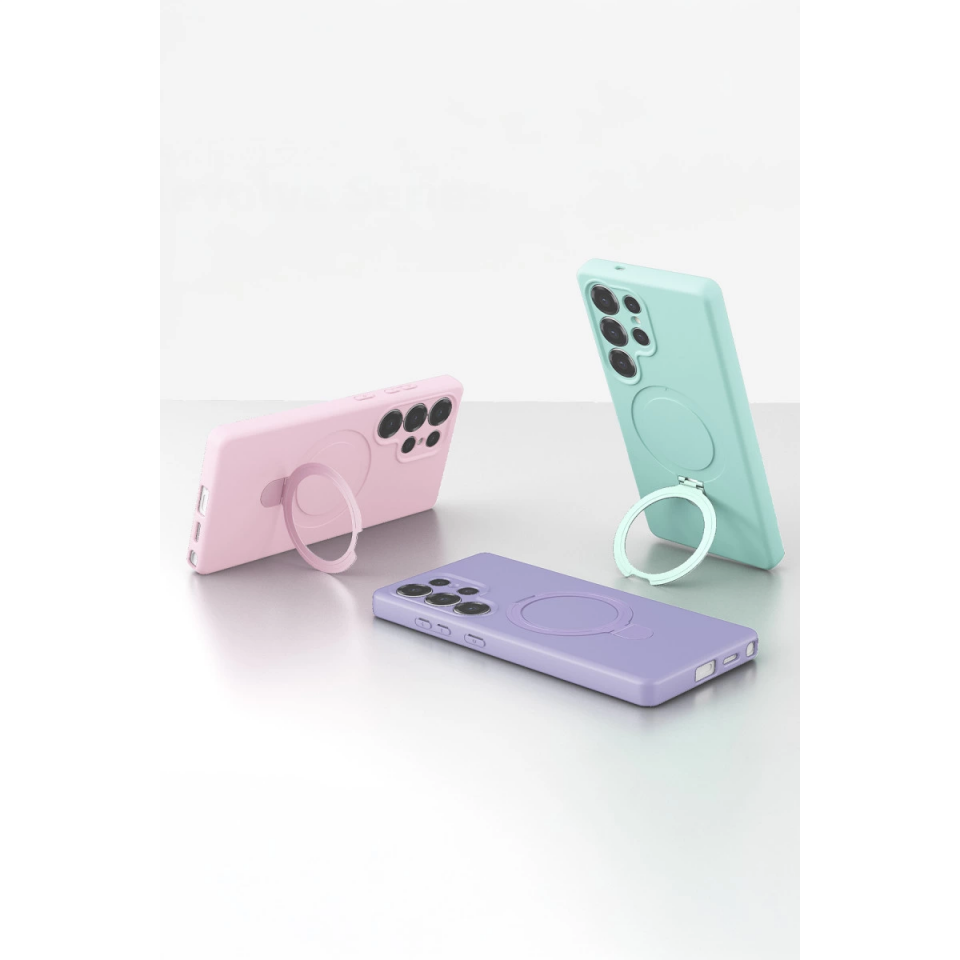 Samsung Galaxy S23 Ultra Regal Magsafe Standlı Kapak - Lila