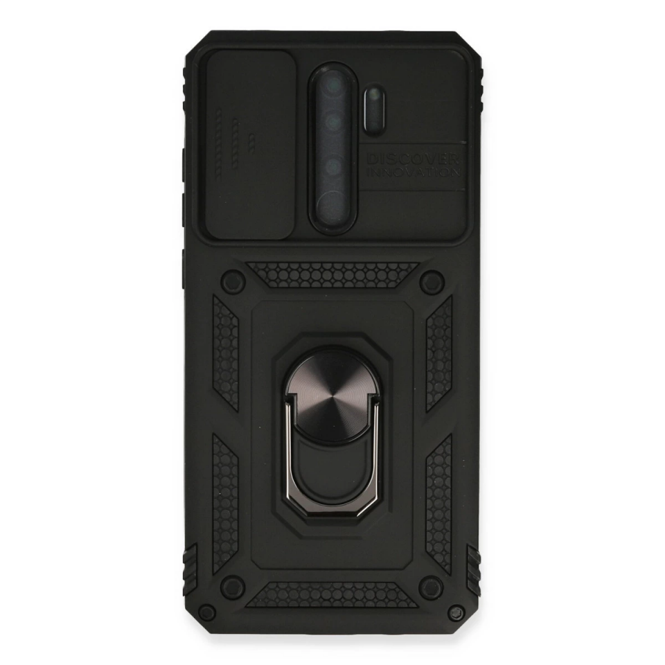 Xiaomi Redmi Note 8 Pro Kılıf Pars Lens Yüzüklü Silikon - Siyah