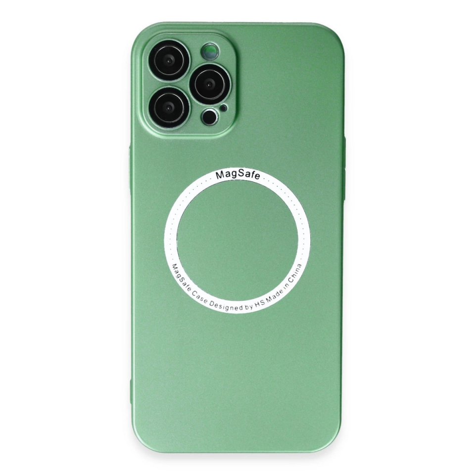 İphone 12 Pro Kılıf Jack Magneticsafe Lens Silikon - Yeşil