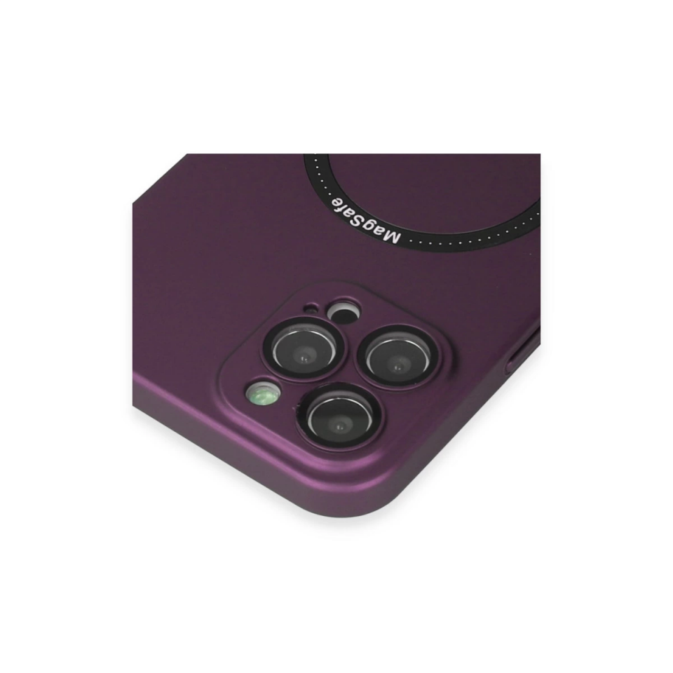 İphone 12 Pro Kılıf Jack Magneticsafe Lens Silikon - Mürdüm