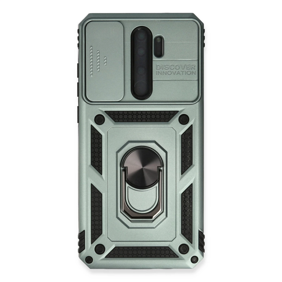 Xiaomi Redmi Note 8 Pro Kılıf Pars Lens Yüzüklü Silikon - Yeşil