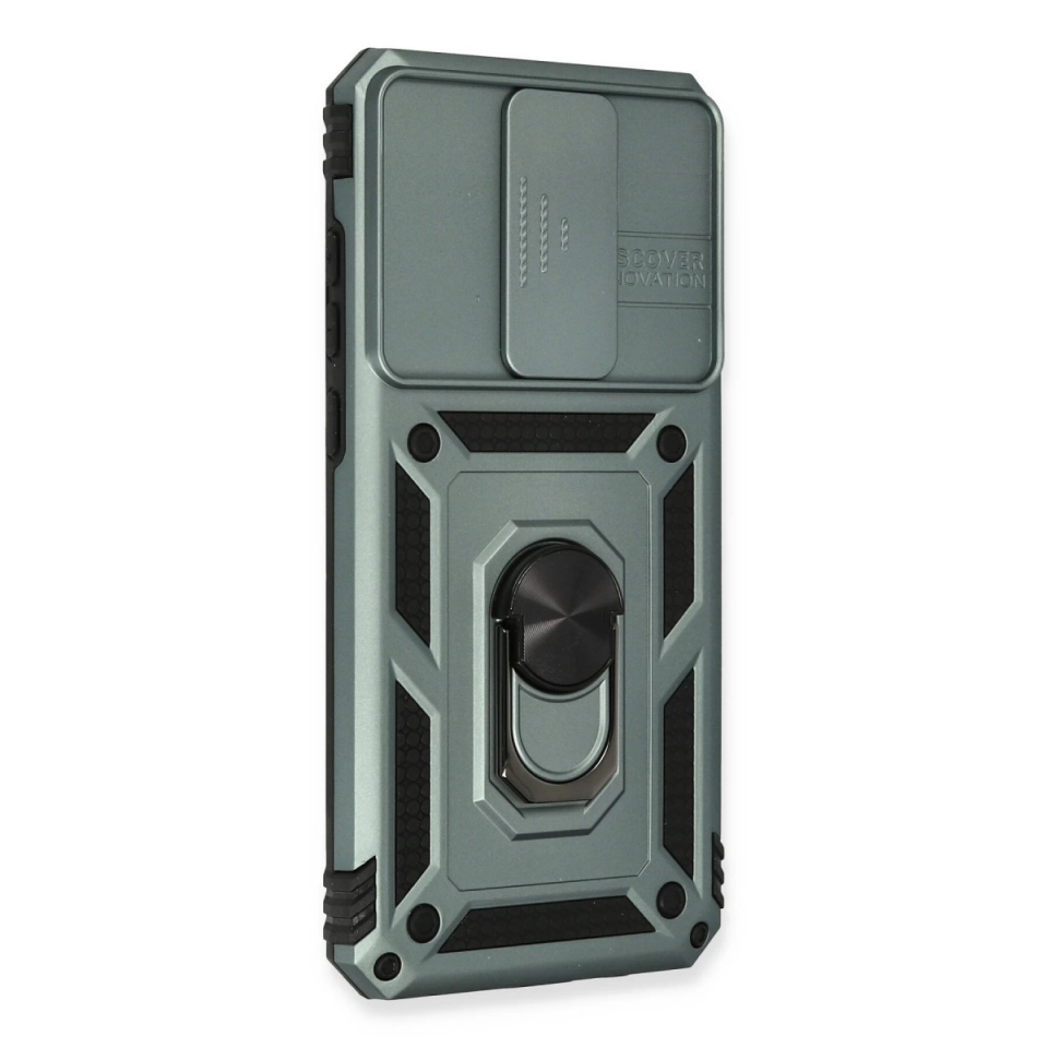 Xiaomi Redmi Note 8 Pro Kılıf Pars Lens Yüzüklü Silikon - Yeşil
