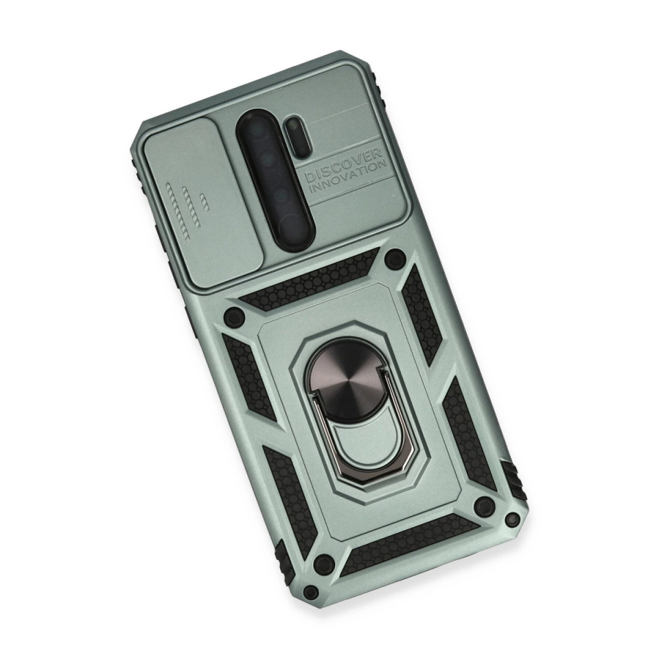 Xiaomi Redmi Note 8 Pro Kılıf Pars Lens Yüzüklü Silikon - Yeşil
