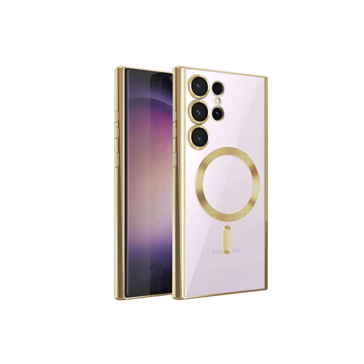 Samsung Galaxy S22 Ultra Kılıf Kross Magneticsafe Kapak - Gold
