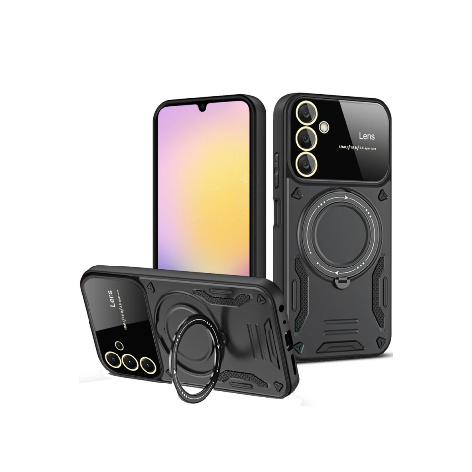 Samsung Galaxy A14 4g Kılıf Joy Lens Standlı Kapak - Siyah