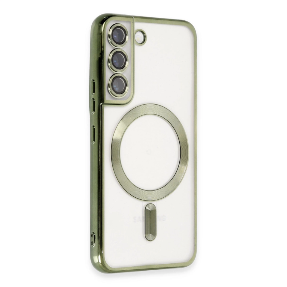 Samsung Galaxy S22 Kılıf Kross Magneticsafe Kapak - Koyu Yeşil